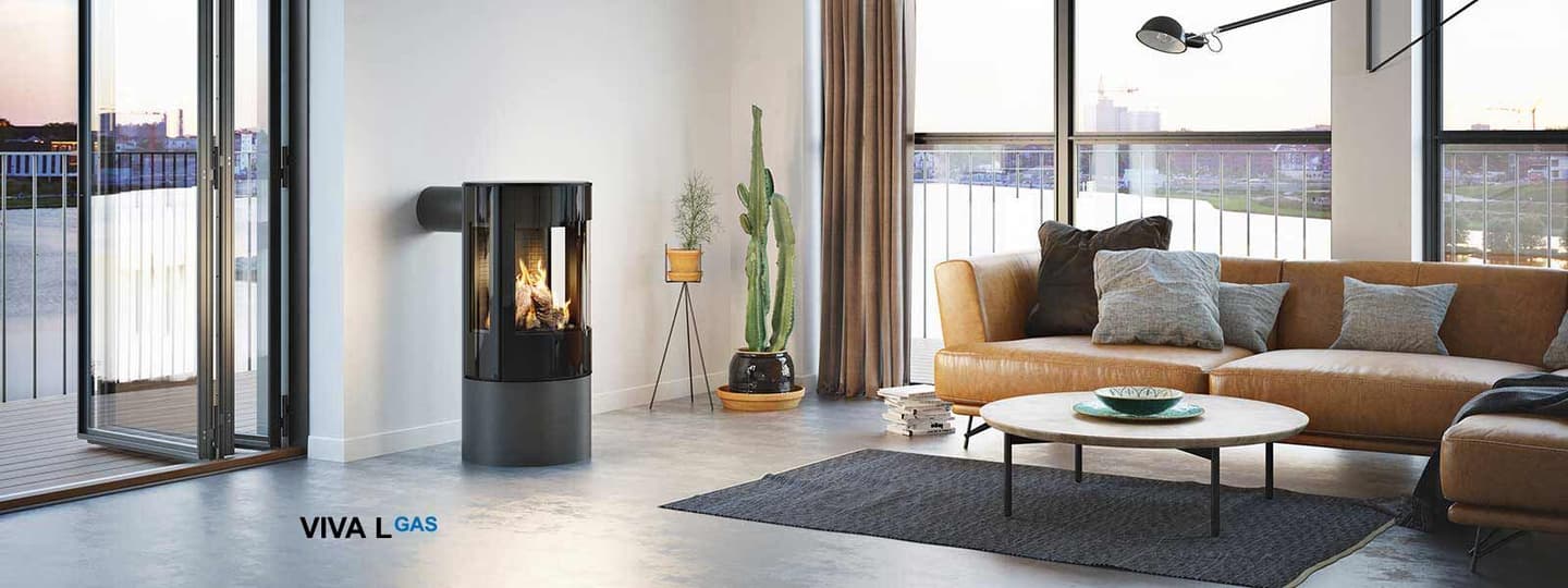 Poêle gaz étanche, domotique , bûche , pratique , butane , gaz naturel