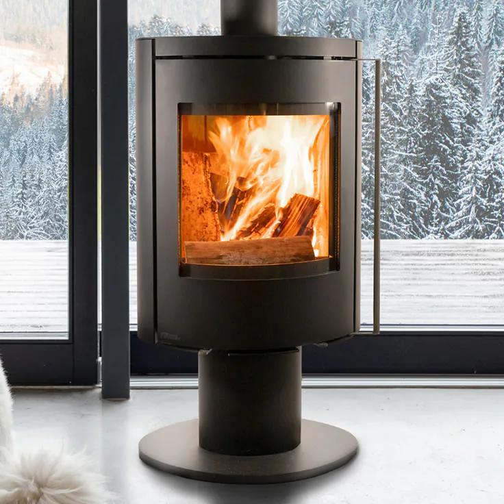 Fonte Flamme Nara noir pivotant — vue principale, visuel fabricant