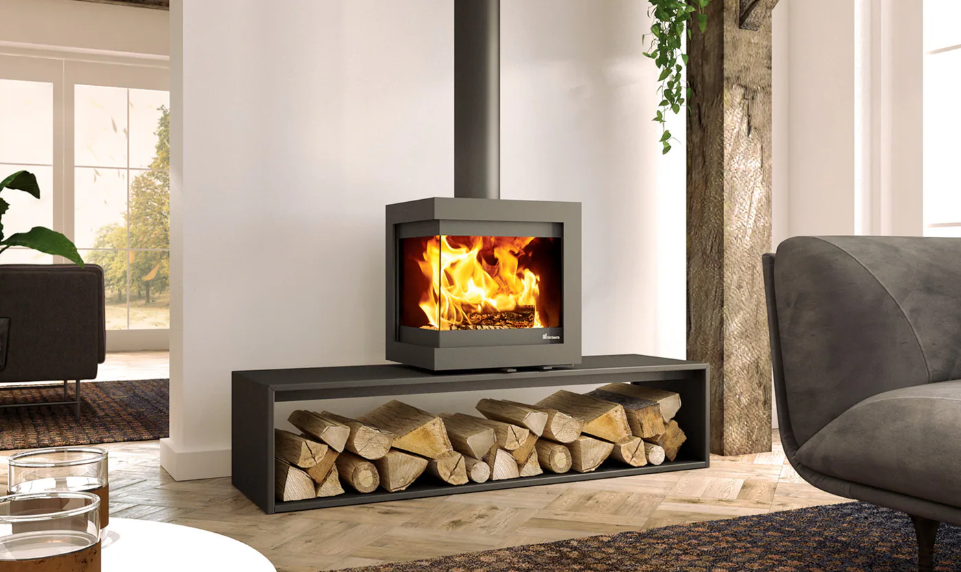 Fonte Flamme Poêles à bois Bora Corner plateau droit — vue principale, visuel fabricant