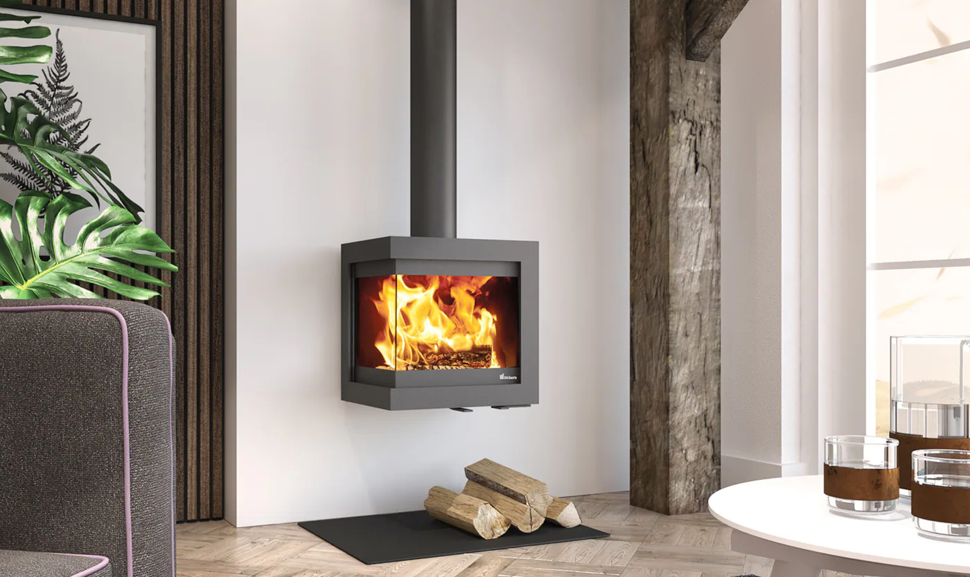 Fonte Flamme Poêles à bois Bora Corner Wall — vue principale, visuel fabricant