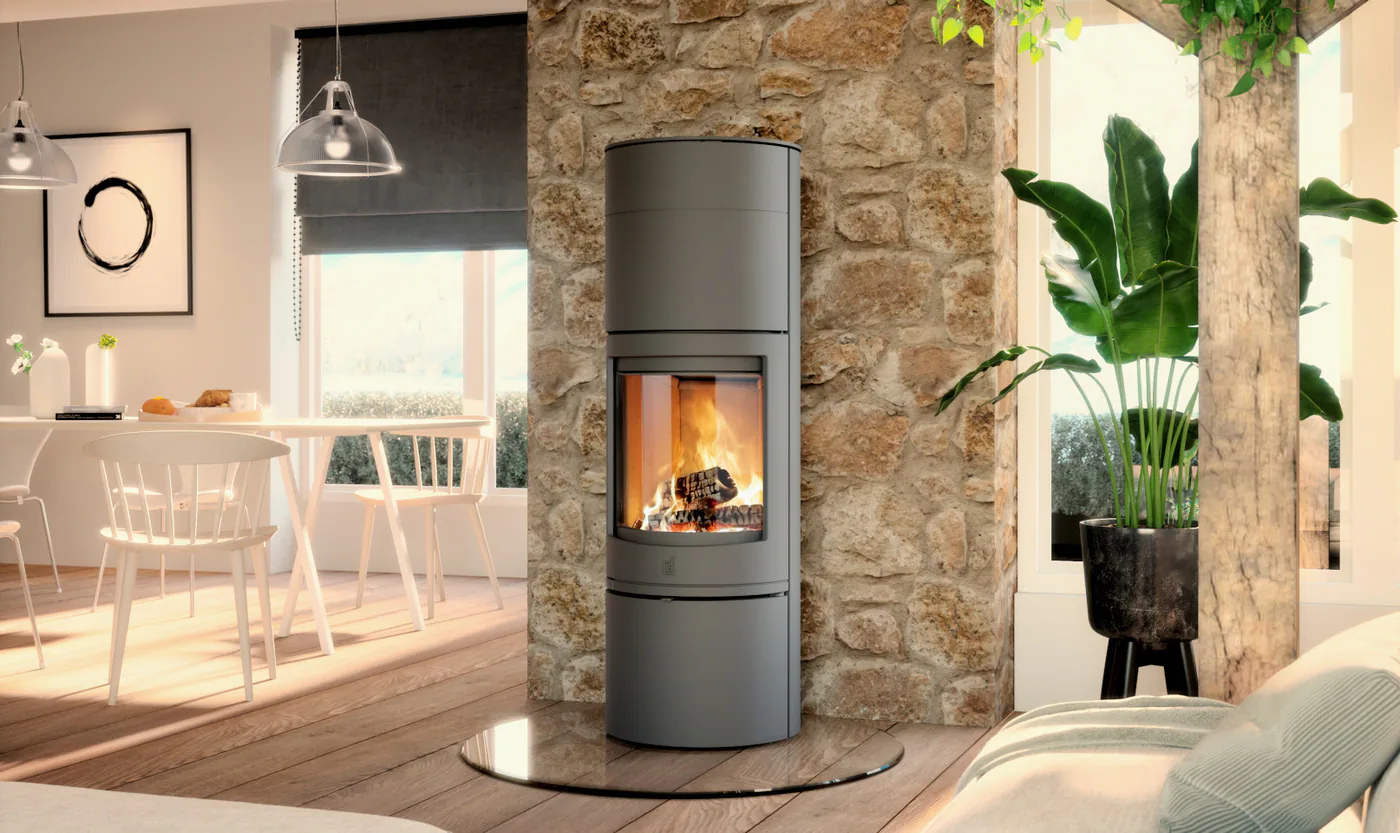 Fonte Flamme Poêles à bois Orbe High — vue principale, visuel fabricant