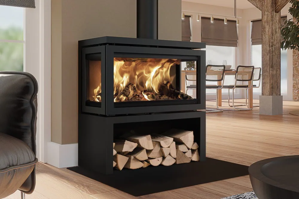 Fonte Flamme Poêles à bois Vidar Triple Large-Store — vue principale, visuel fabricant