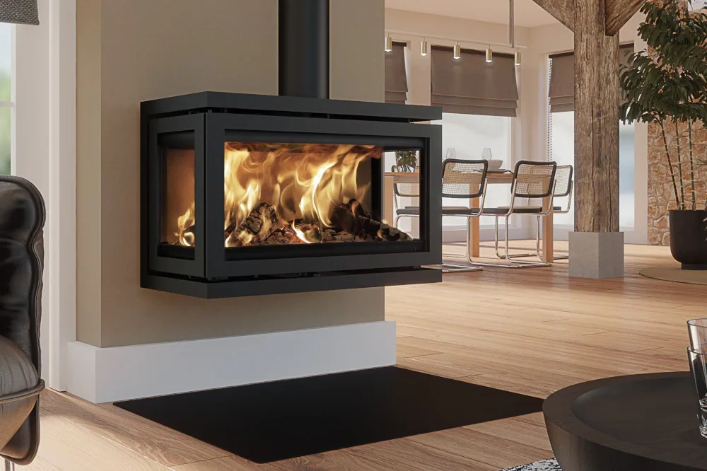 Fonte Flamme Poêles à bois Vidar Triple Large Wall — vue principale, visuel fabricant